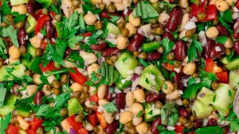Mediterranean Three Bean Quinoa Salad