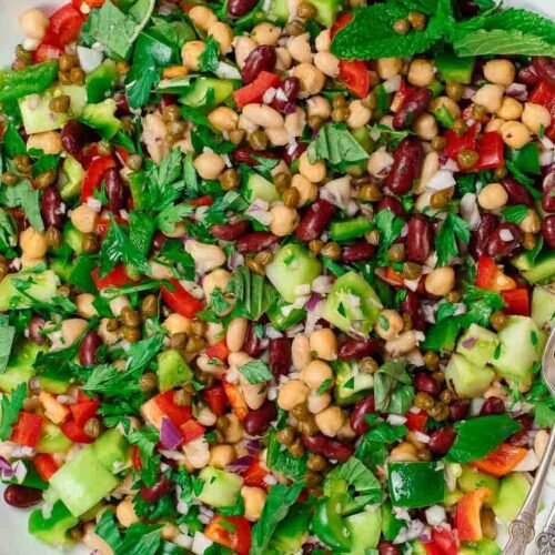 Mediterranean Three Bean Quinoa Salad