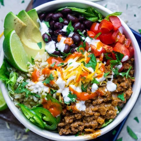 Nacho Style Hot Honey Taco Beef Bowls