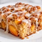 Peach Coffee Cake with Vanilla Glaze