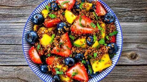 Quinoa Fruit Salad with Honey Lime Dressing