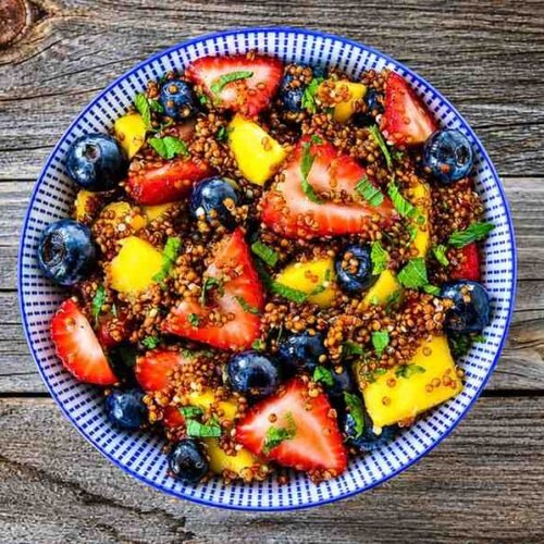 Quinoa Fruit Salad with Honey Lime Dressing