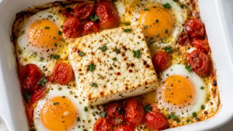 Baked Feta Eggs – Creamy and Delicious