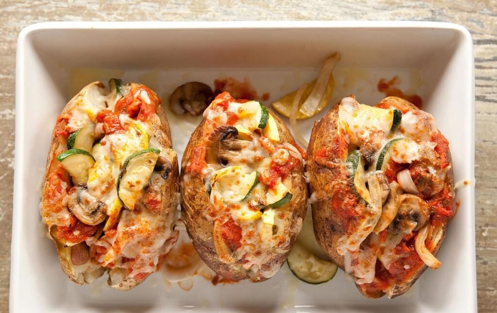 Cheesy Pizza Stuffed Potatoes