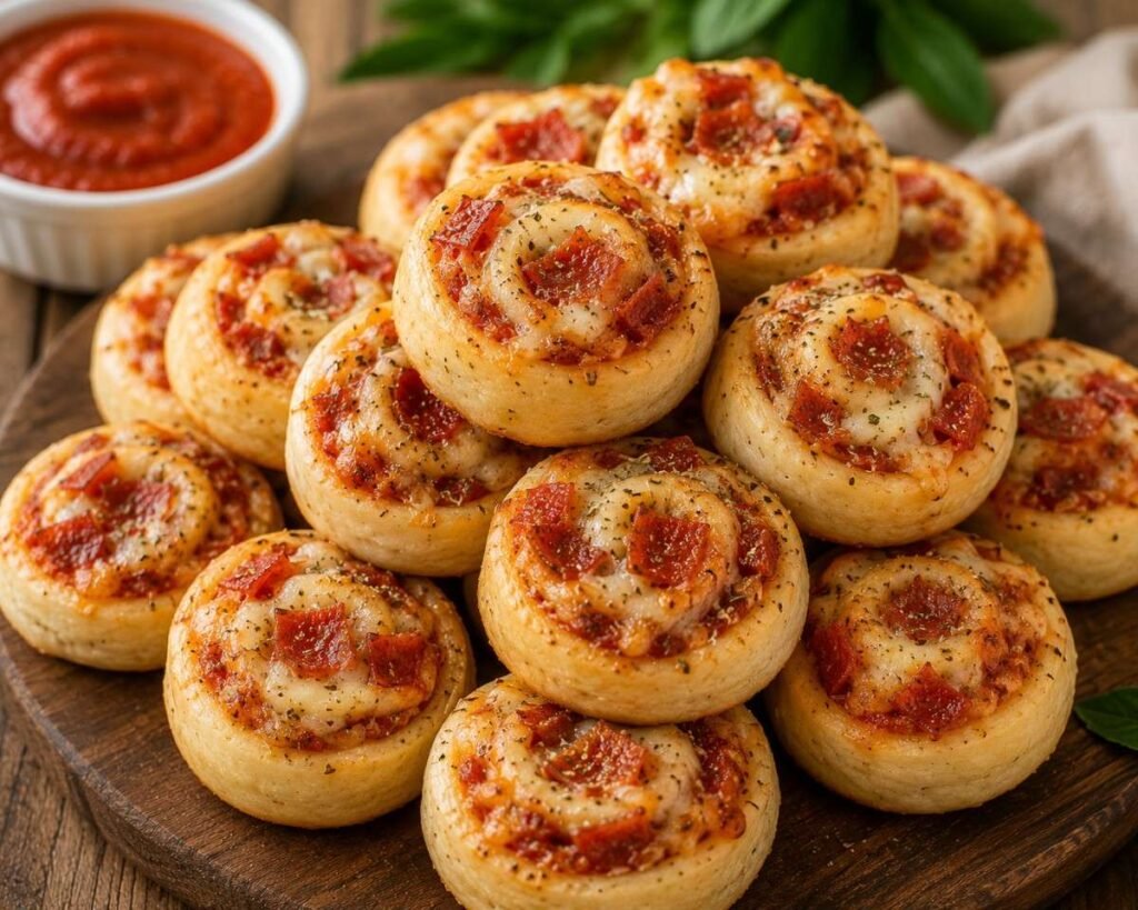 Cheesy Mini Pepperoni Pizza Rolls