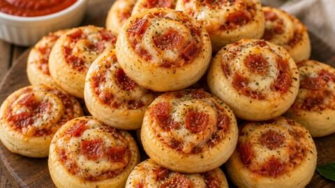 Cheesy Mini Pepperoni Pizza Rolls