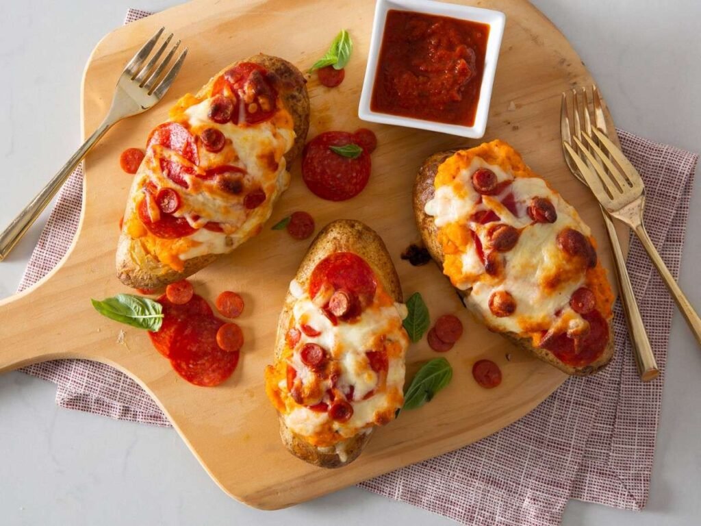 Cheesy Pizza Stuffed Potatoes