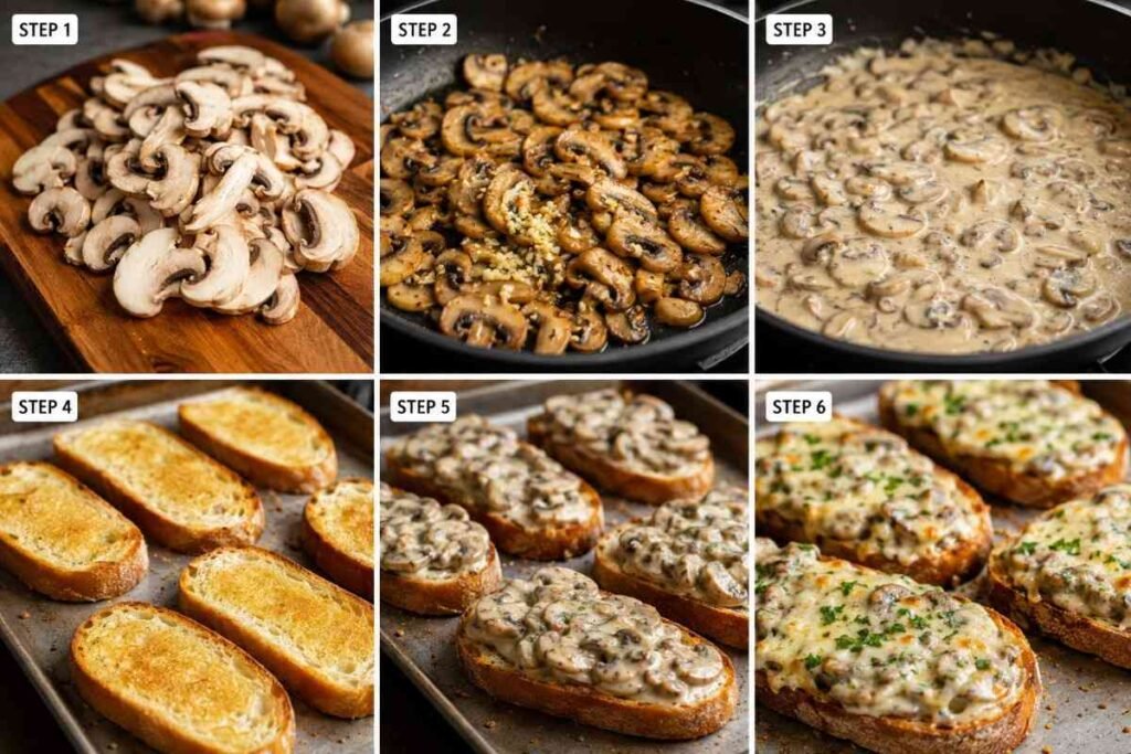 Creamy Mushroom Garlic Toast