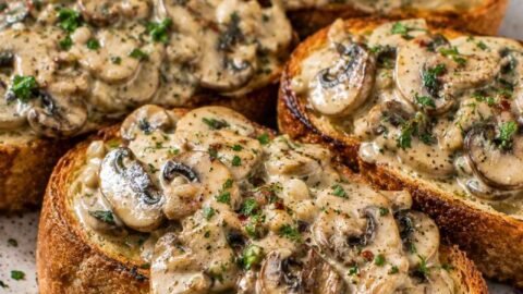 Creamy Mushroom Garlic Toast