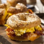 Crispy Eggs and Bacon Bagels