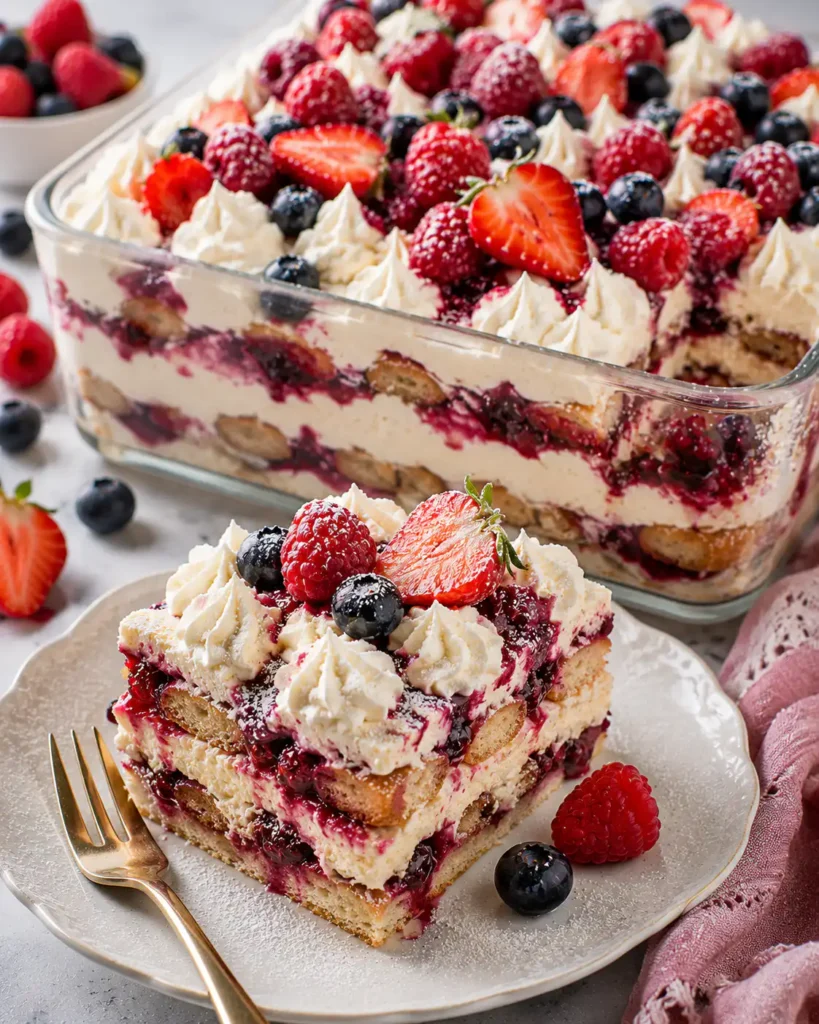 Easy Berry Chantilly Tiramisu