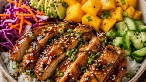 Easy Glazed Chicken Mango Bowl – Sweet and Savory
