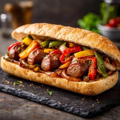 Easy Sausage and Pepper Sandwich