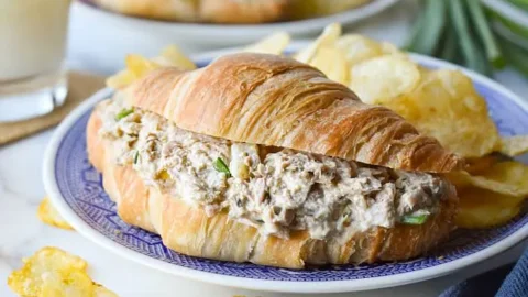 Easy Tuna Salad Croissant Sandwich