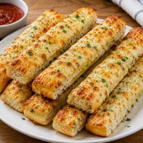 Easy Cheesy Garlic Breadsticks – Soft and Cheesy