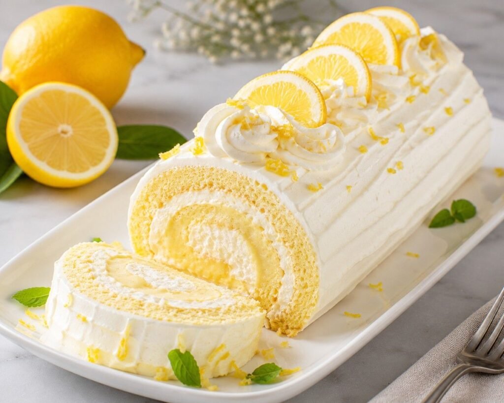 Easy Lemon Cream Roll Cake