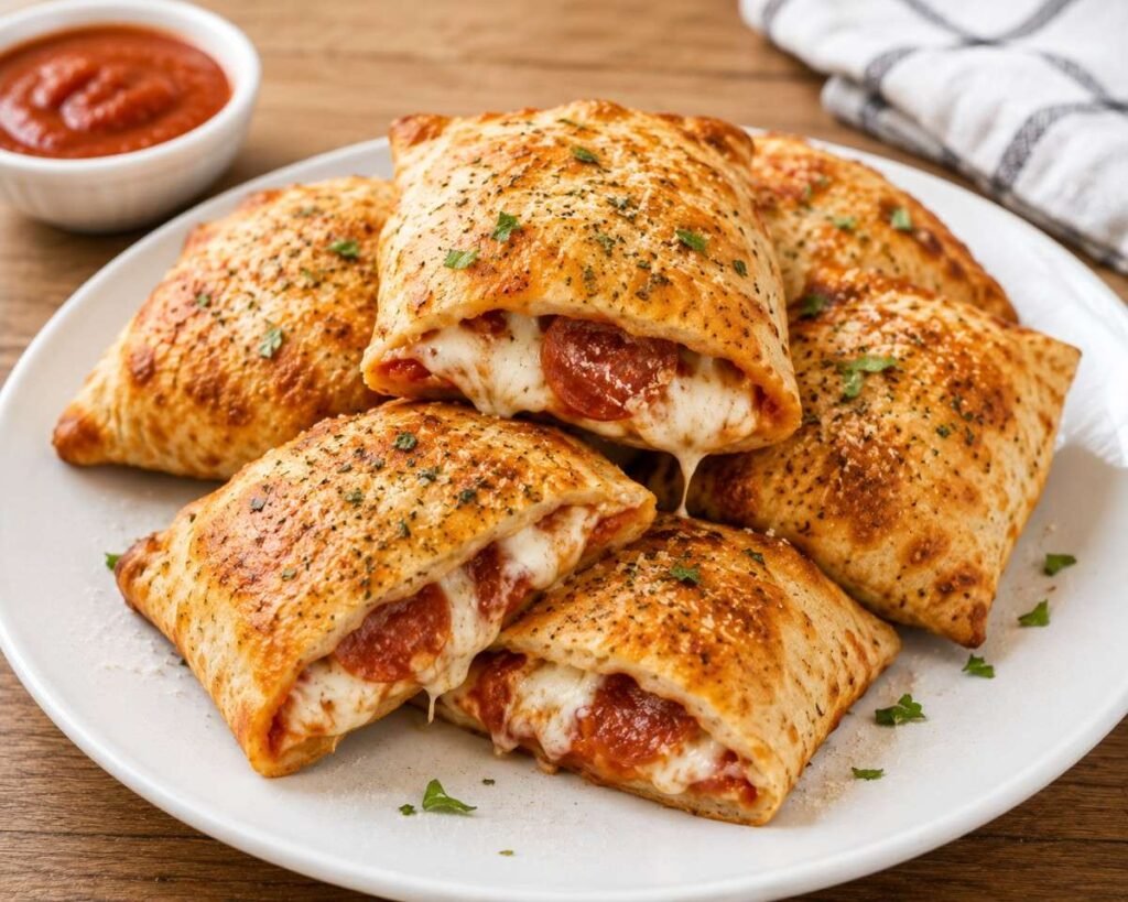 Easy and Crispy Cheesy Pizza Pockets