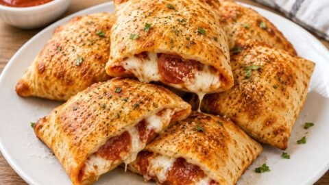 Easy and Crispy Cheesy Pizza Pockets