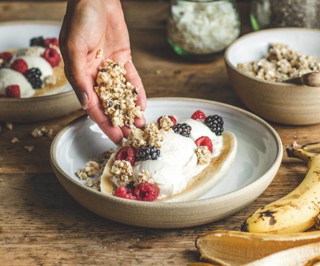 Fresh Banana Split Breakfast