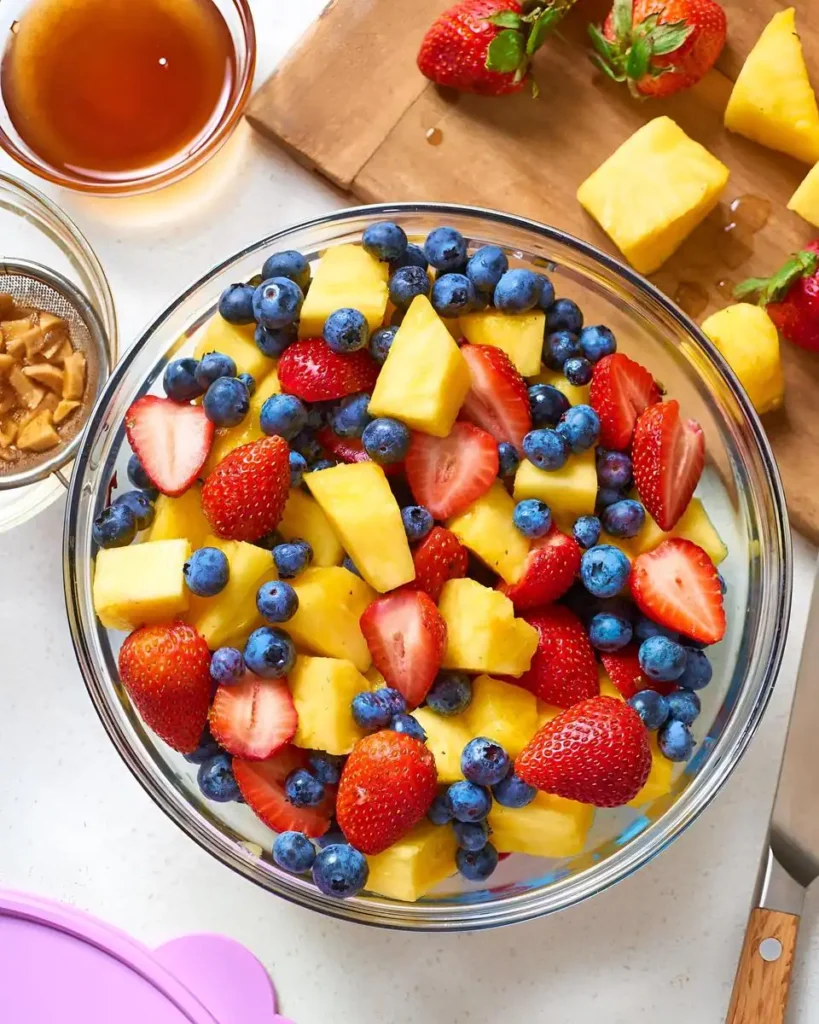 Fresh Fruit Salad with Ice Cream