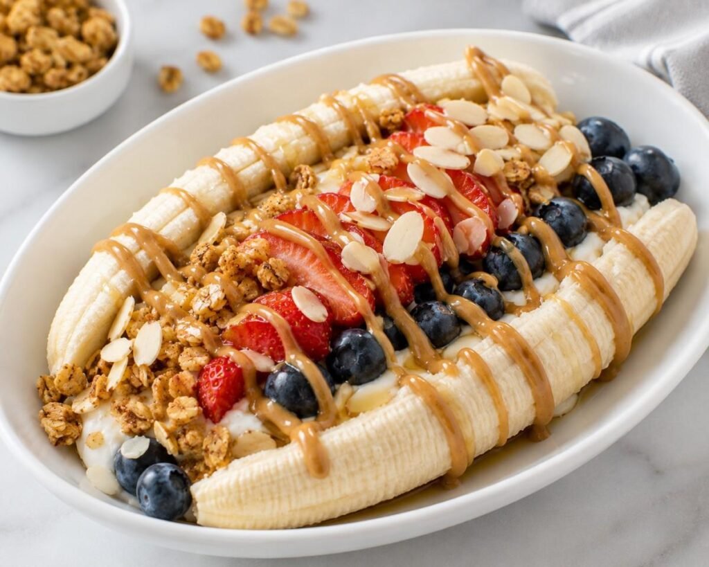 Fresh Banana Split Breakfast