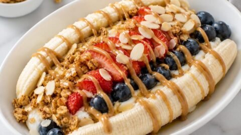 Fresh Banana Split Breakfast