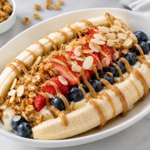 Fresh Banana Split Breakfast