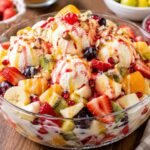Fresh Fruit Salad with Ice Cream