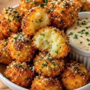 Golden Crispy Garlic Potato Balls