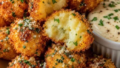Golden Crispy Garlic Potato Balls
