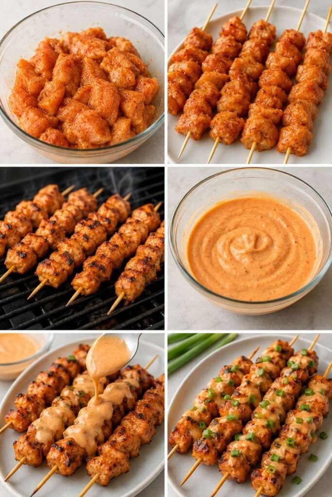 Juicy Bang Bang Chicken Skewers