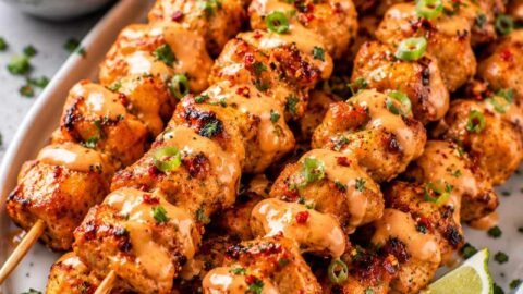 Juicy Bang Bang Chicken Skewers