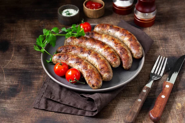 Juicy Grilled Sausages With Creamy Special Sauce