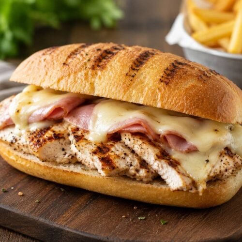 Juicy Grilled Chicken Cordon Bleu Sandwich