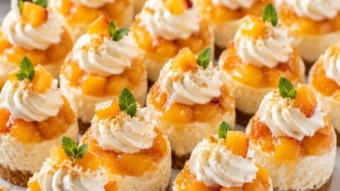 Mini Peach Cheesecake Bites