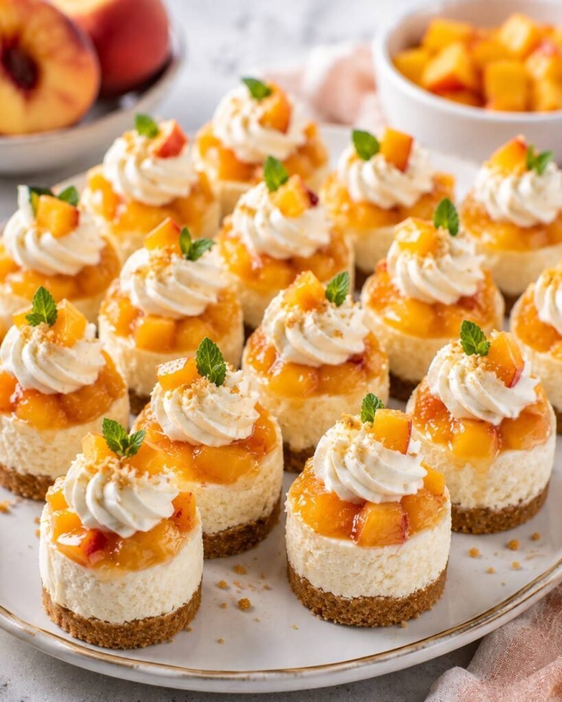 Mini Peach Cheesecake Bites