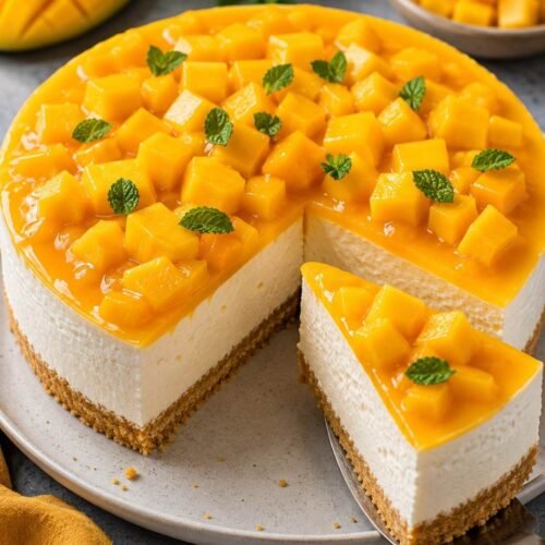No-Bake Mango Cheesecake