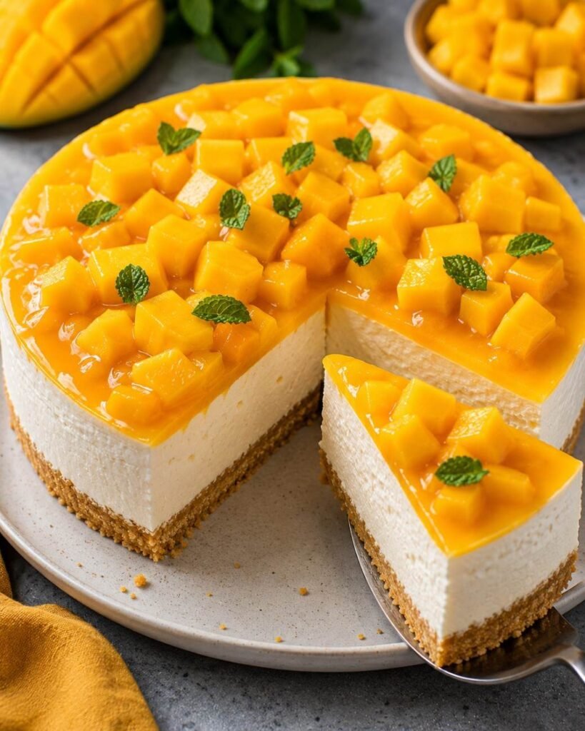 No-Bake Mango Cheesecake