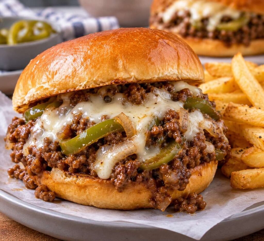 Philly Cheesesteak Sloppy Joes – Cheesy and Delicious