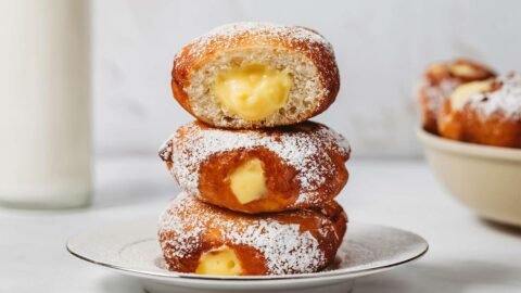 Soft Cream Filled Sugar Donuts