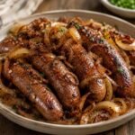 Spiced Sausages and Crispy Onions