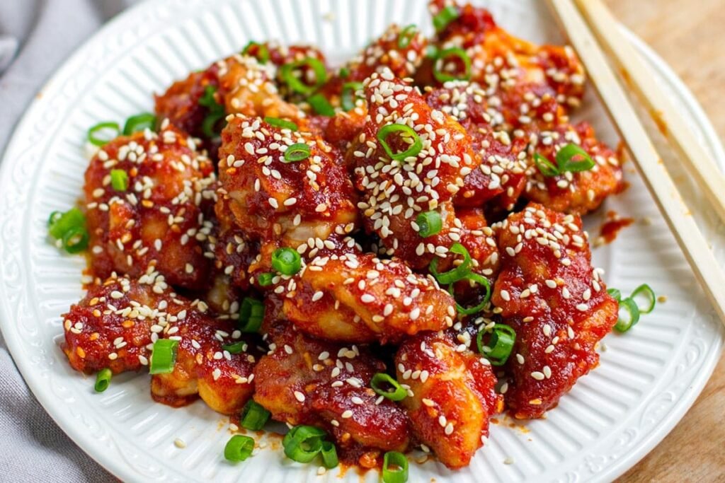 Sweet and Spicy Glazed Korean Chicken