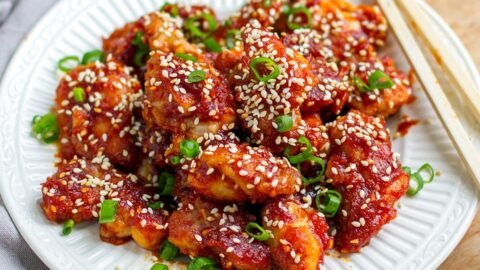 Sweet and Spicy Glazed Korean Chicken
