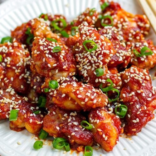 Sweet and Spicy Glazed Korean Chicken