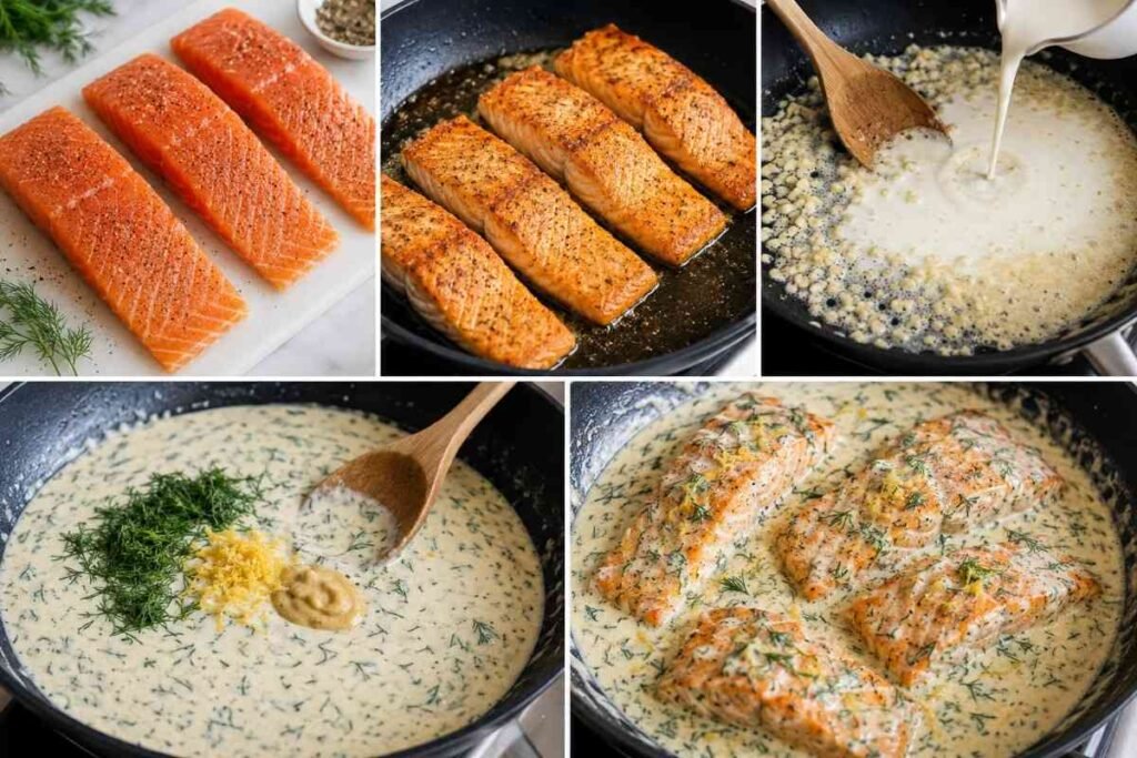 Tender Salmon with Creamy Dill Sauce