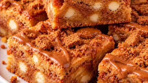 Biscoff Blondies – Soft and Chewy