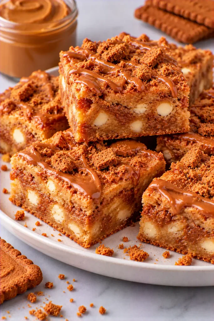 Biscoff Blondies – Soft and Chewy