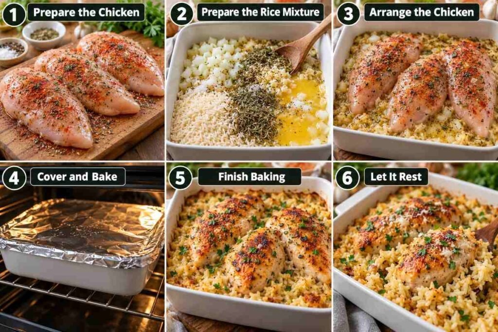 Butter Herb Chicken and Rice Bake