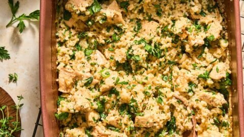 Butter Herb Chicken and Rice Bake