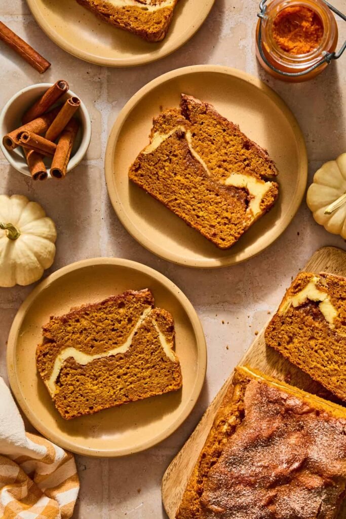 Cinnamon Cream Cheese Pumpkin Bread